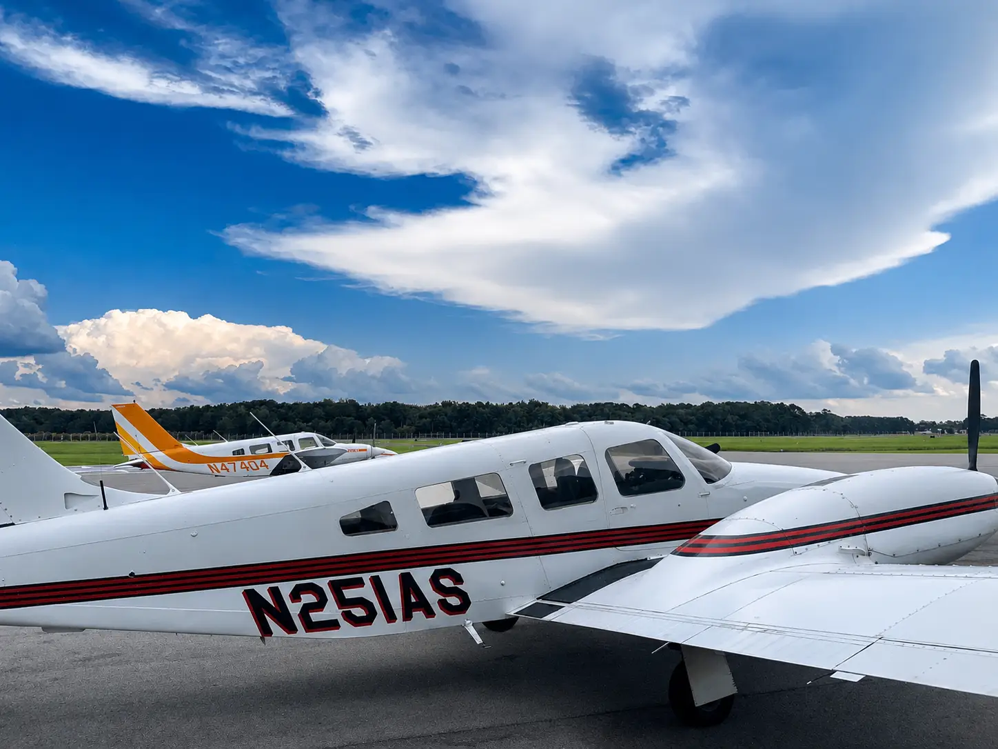Training aircraft in flight