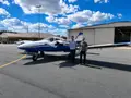 Multi-engine rating student with CFI in front of aircraft at M2A Aviation Academy