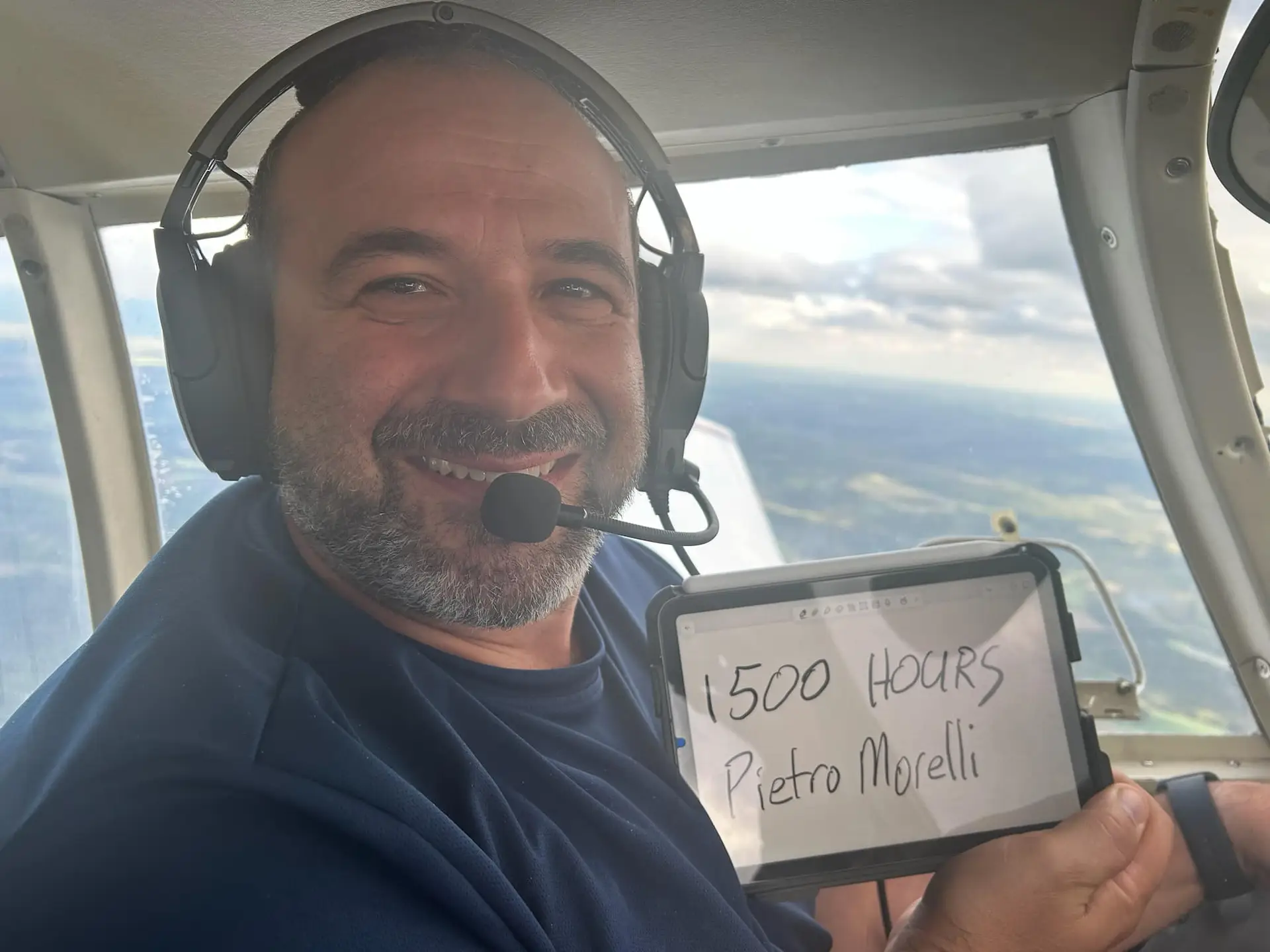 Student pilot from Wilmington celebrating 1500 hours milestone at M2A Aviation