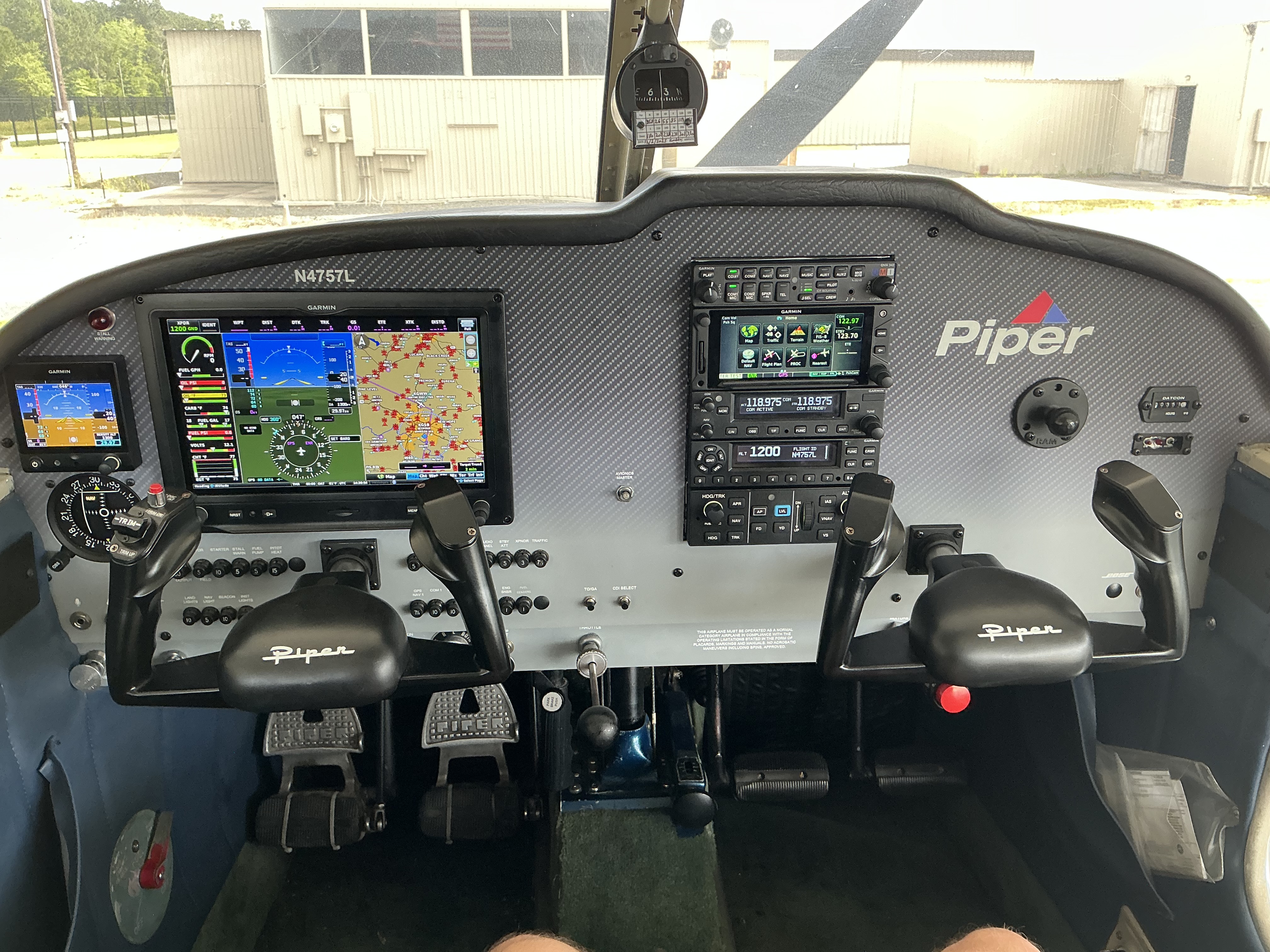 Cockpit dashboard of M2A Aviation Academy training aircraft