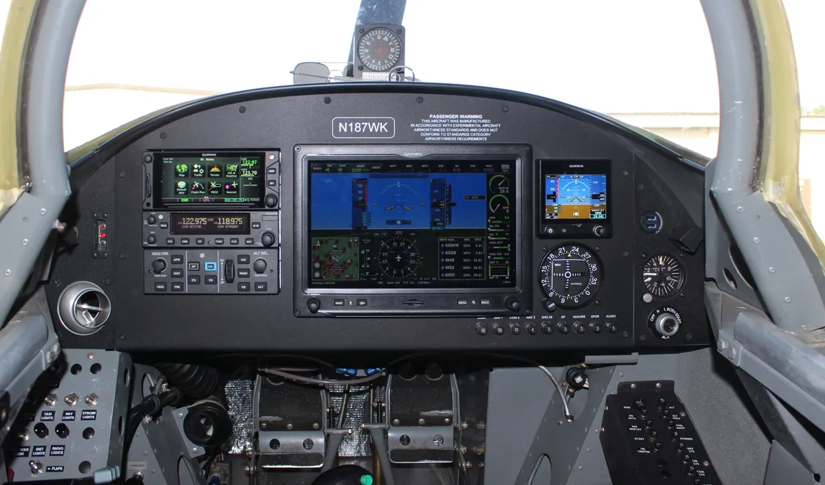 Garmin glass cockpit used for private pilot training at M2A Aviation Academy