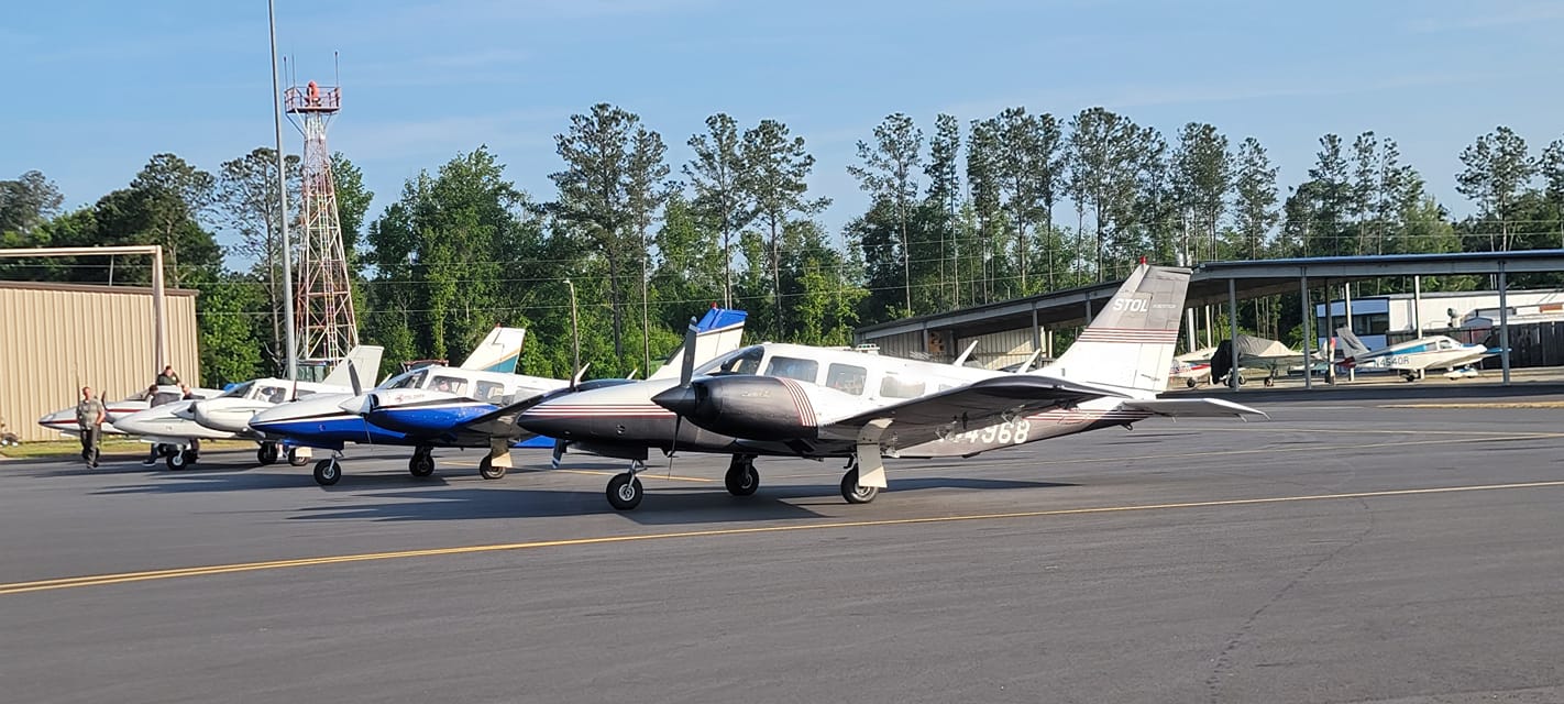 M2A Aviation Academy training aircraft on the ramp for flight lessons in North Carolina